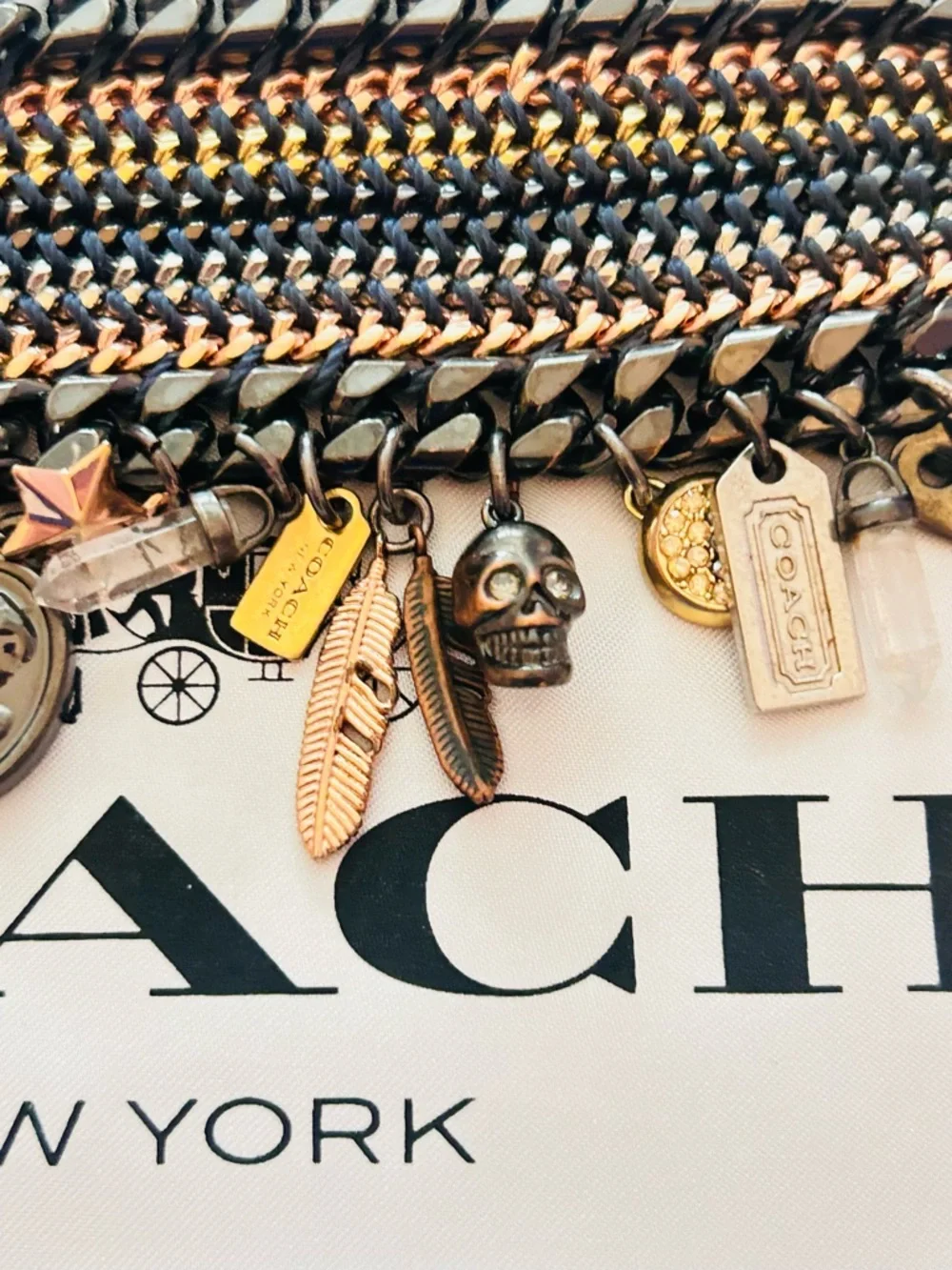 EXTREMELY RARE Coach Y2K Tribal Charm Bracelet - Picture 7 of 14